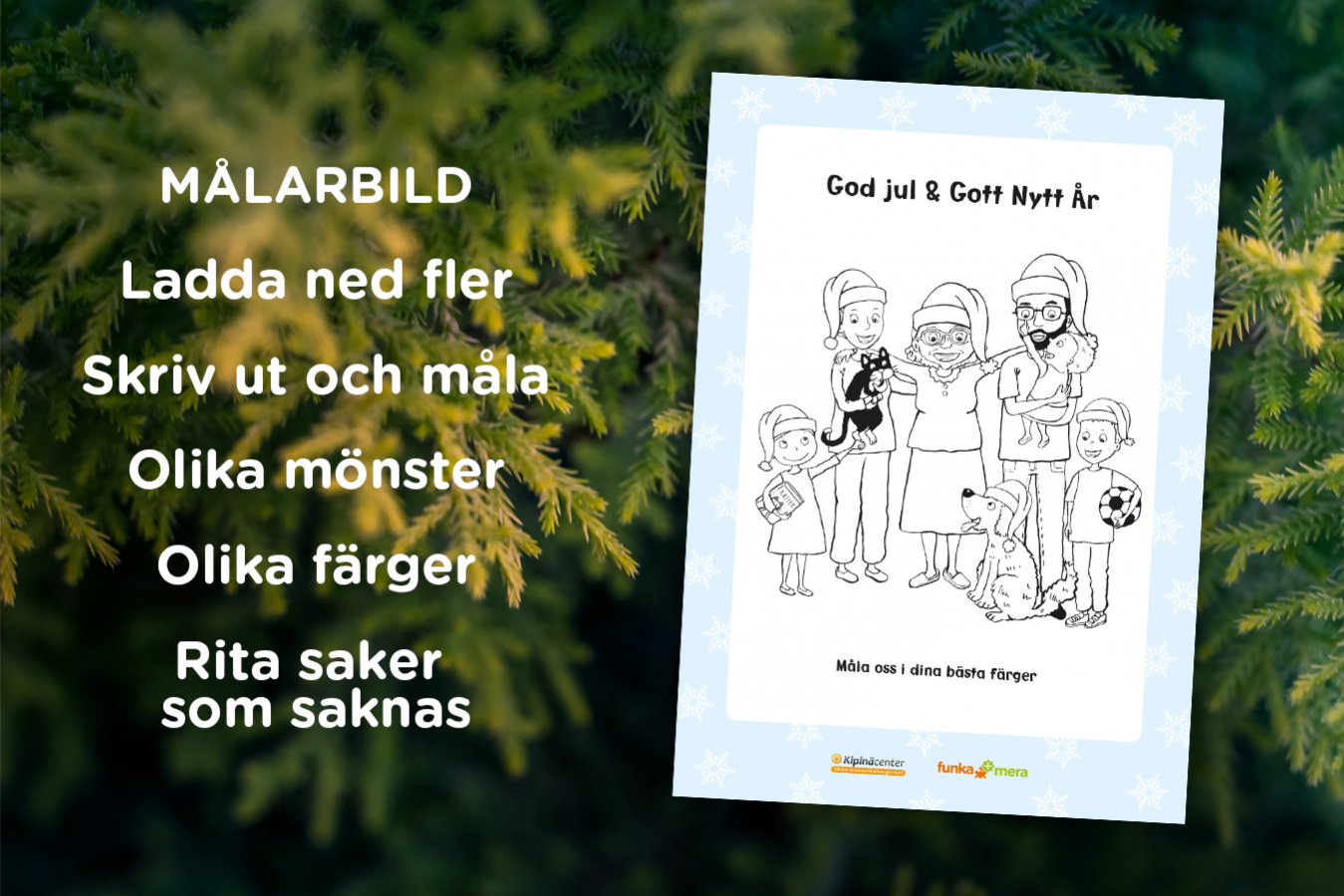 Målarbild jultema - familjen Kippin