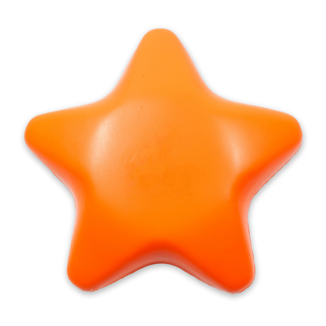 Stressboll Stjärna, orange - hård, 1 st