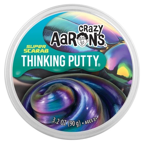 Förpackning med Crazy Aaron’s Thinking Putty Super Scarab