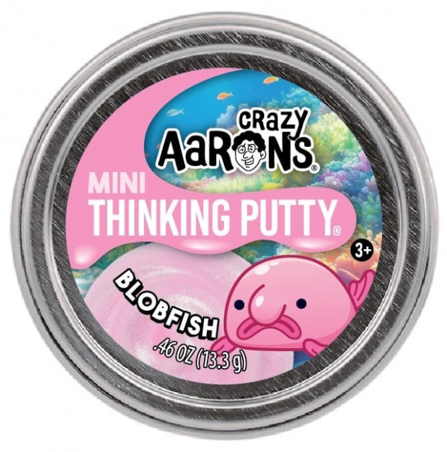 Thinking Putty Mini Blobfish rosa knådlera i burk