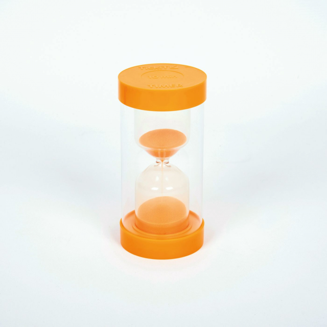 Orange timglas för visuell tidsuppfattning, 10-minuters sandtimer