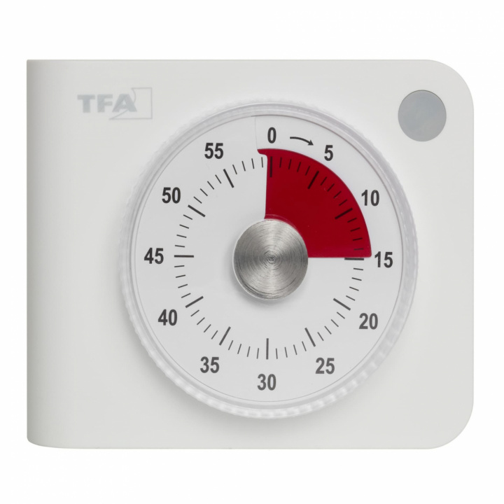Visuell timer med rött fält som visar återstående tid