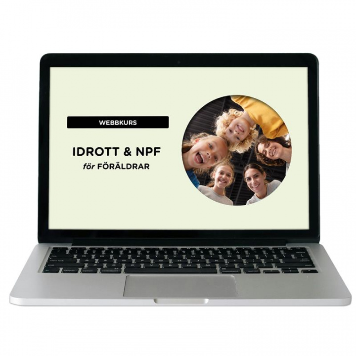 Digital kurs om idrott och NPF för föräldrar, presenterad på dator